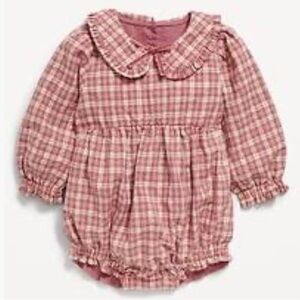 Old Navy Pink Checkered Baby Romper